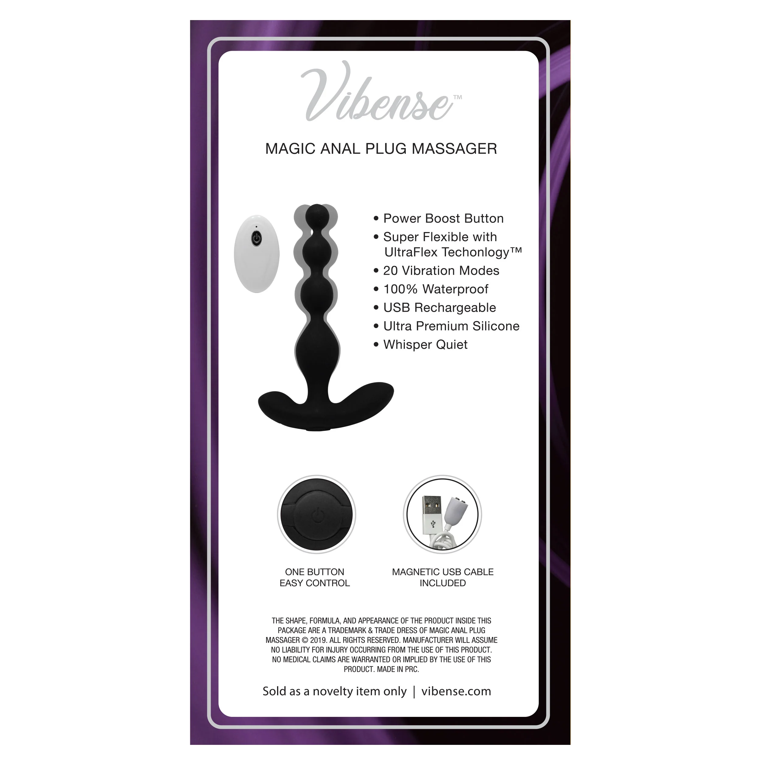 Vibense Magic Remote Long Plug - Black - Image 2