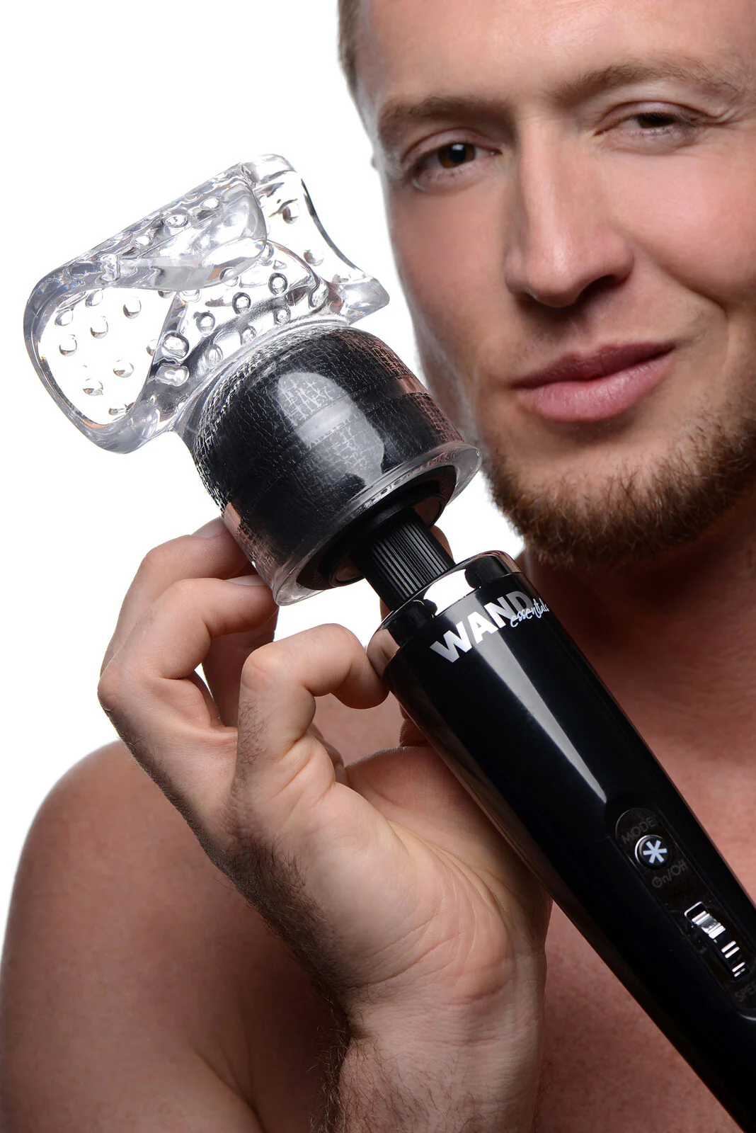Vibra-Stroke Masturbator Wand Attachment - Clear - Image 5