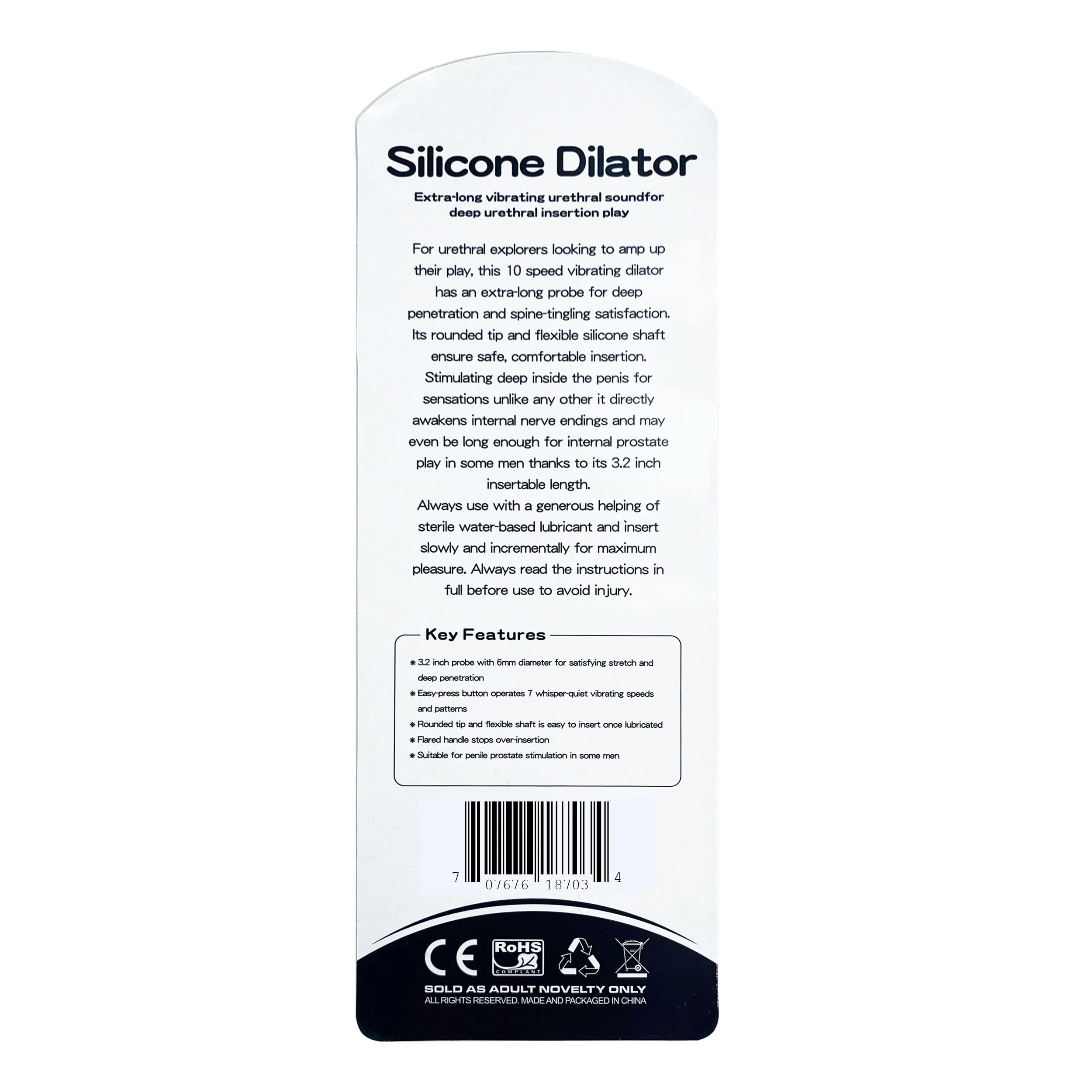 Vibrating Silicone Urethral Dilator by Fetish Pleasure Play in Black - Image 2