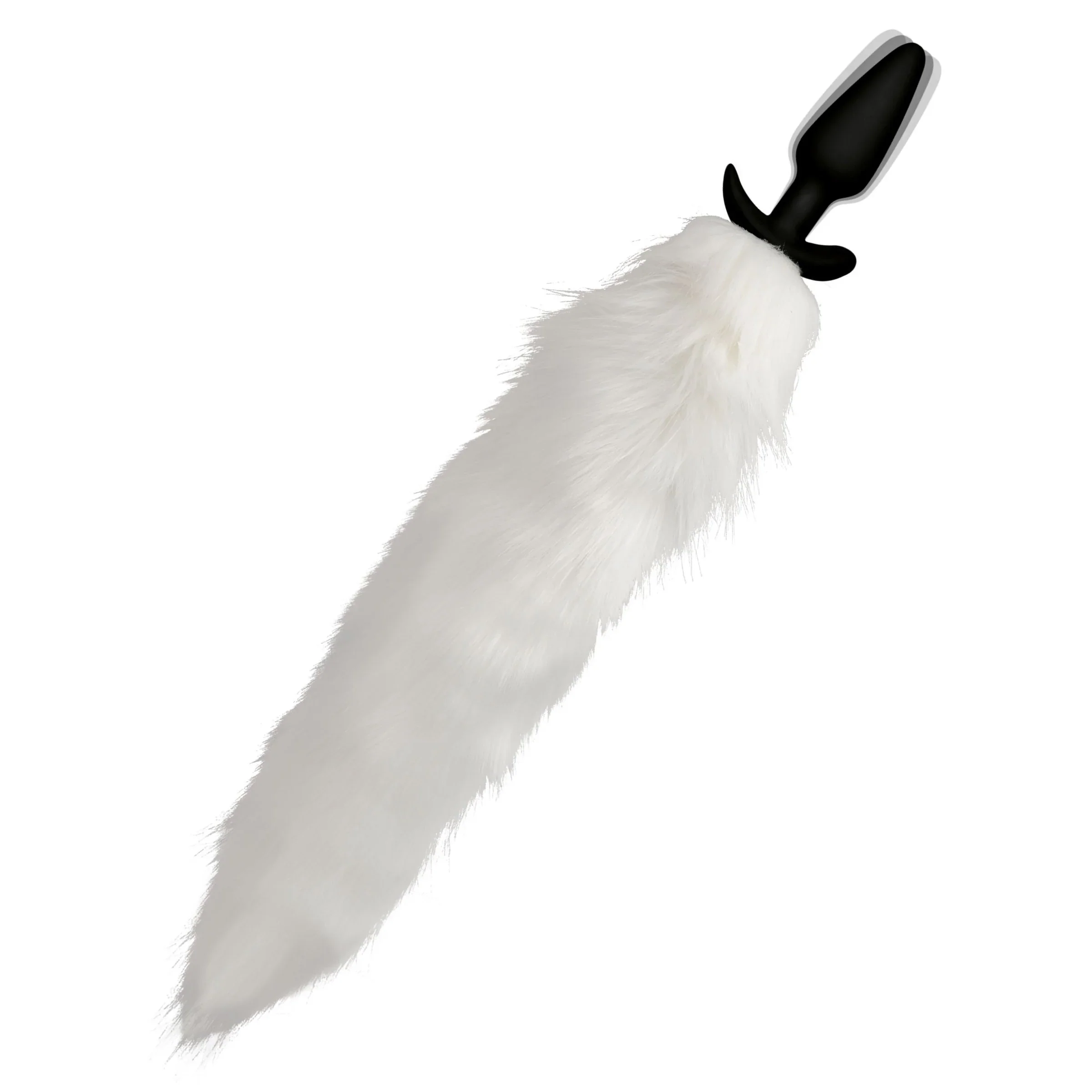 Vibrating White Fox Tail Slender Anal Plug - Image 2