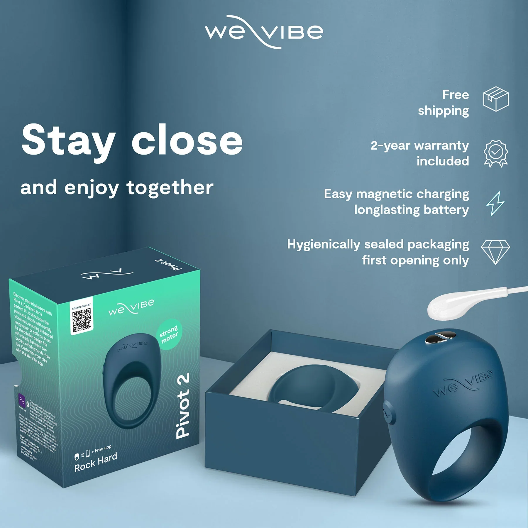 We-Vibe Pivot 2 Vibrating Silicone Rechargeable Couples Ring - Image 16