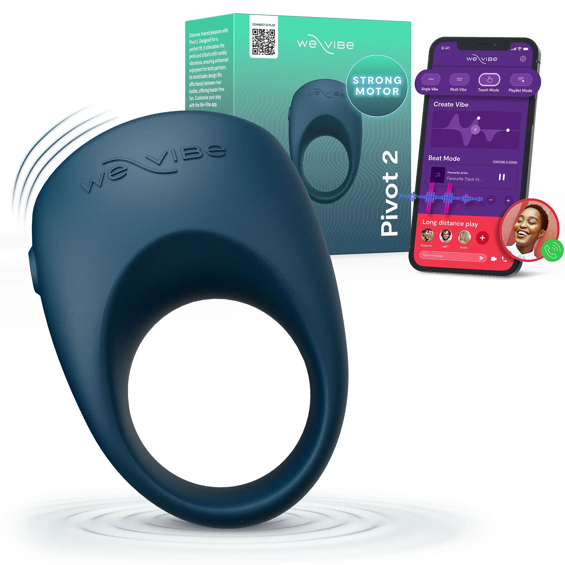 We-Vibe Pivot 2 Vibrating Silicone Rechargeable Couples Ring - Image 17