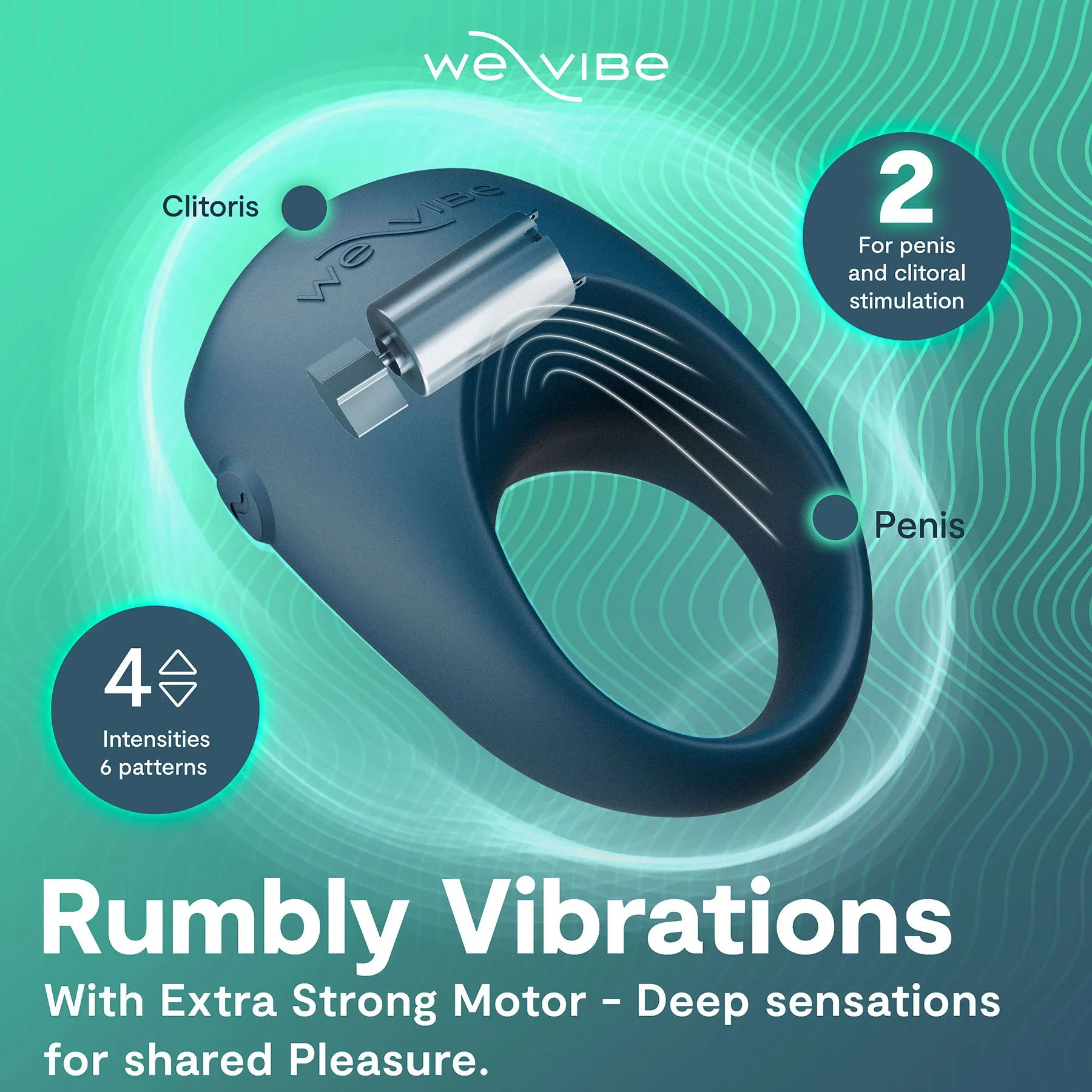 We-Vibe Pivot 2 Vibrating Silicone Rechargeable Couples Ring - Image 7