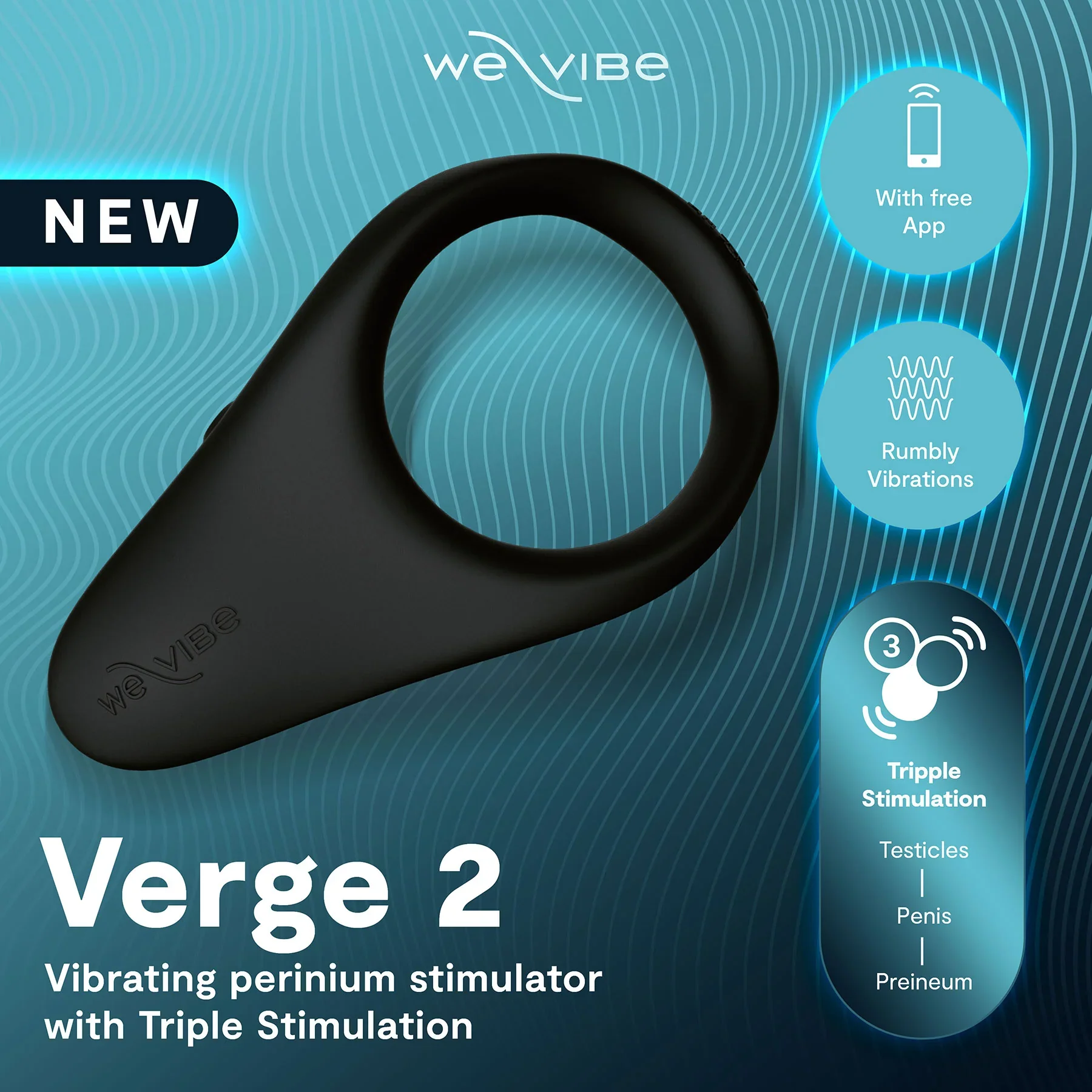 We-Vibe Verge 2 Vibrating Silicone Cock Ring - Image 6