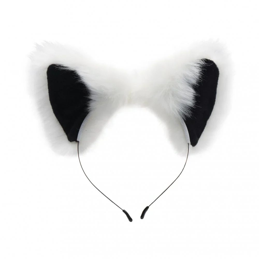 White Fox Tail Anal Plug and Ears Set - Image 3