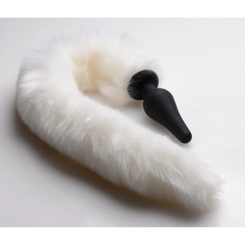 White Fox Tail Anal Plug and Ears Set - Image 4