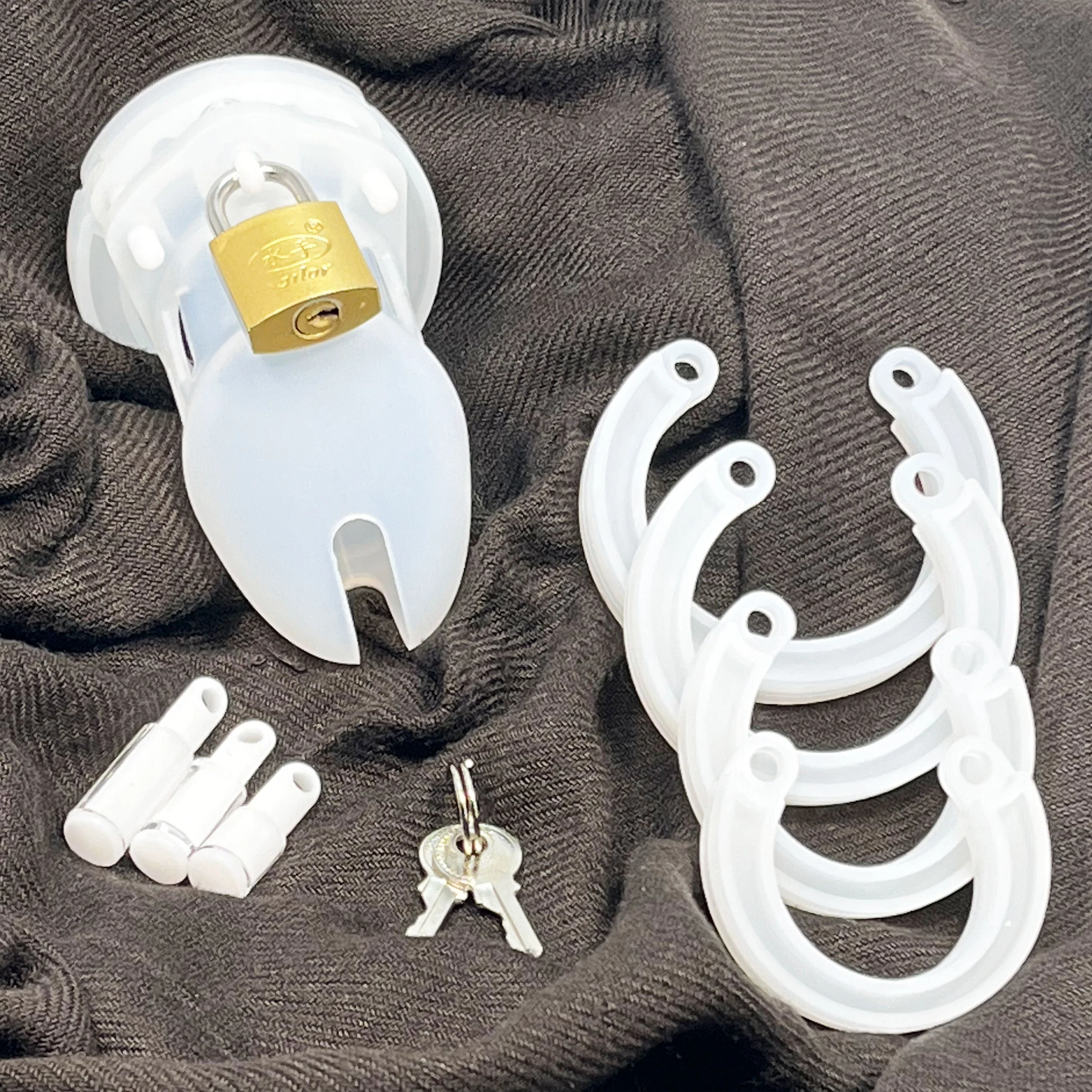 White Silicone Cock Cage by Fetish Pleasure Play - Image 3