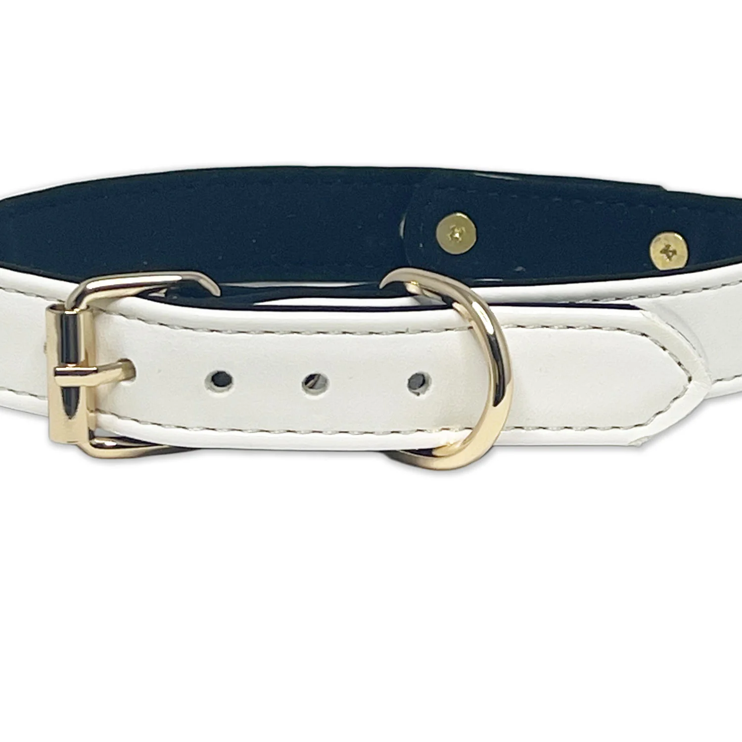 White Vegan Leather Clasp Collar by Fetish Pleasure Play - Image 2