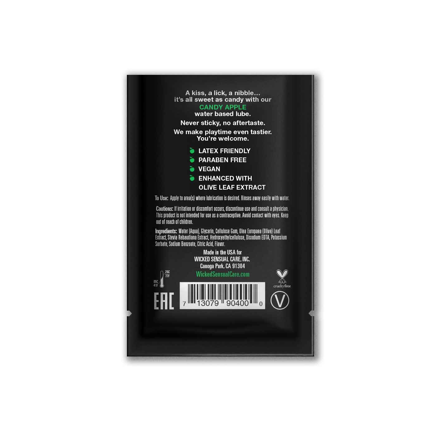 Wicked Aqua Candy Apple Lube Foil - 0.1 oz - Image 2