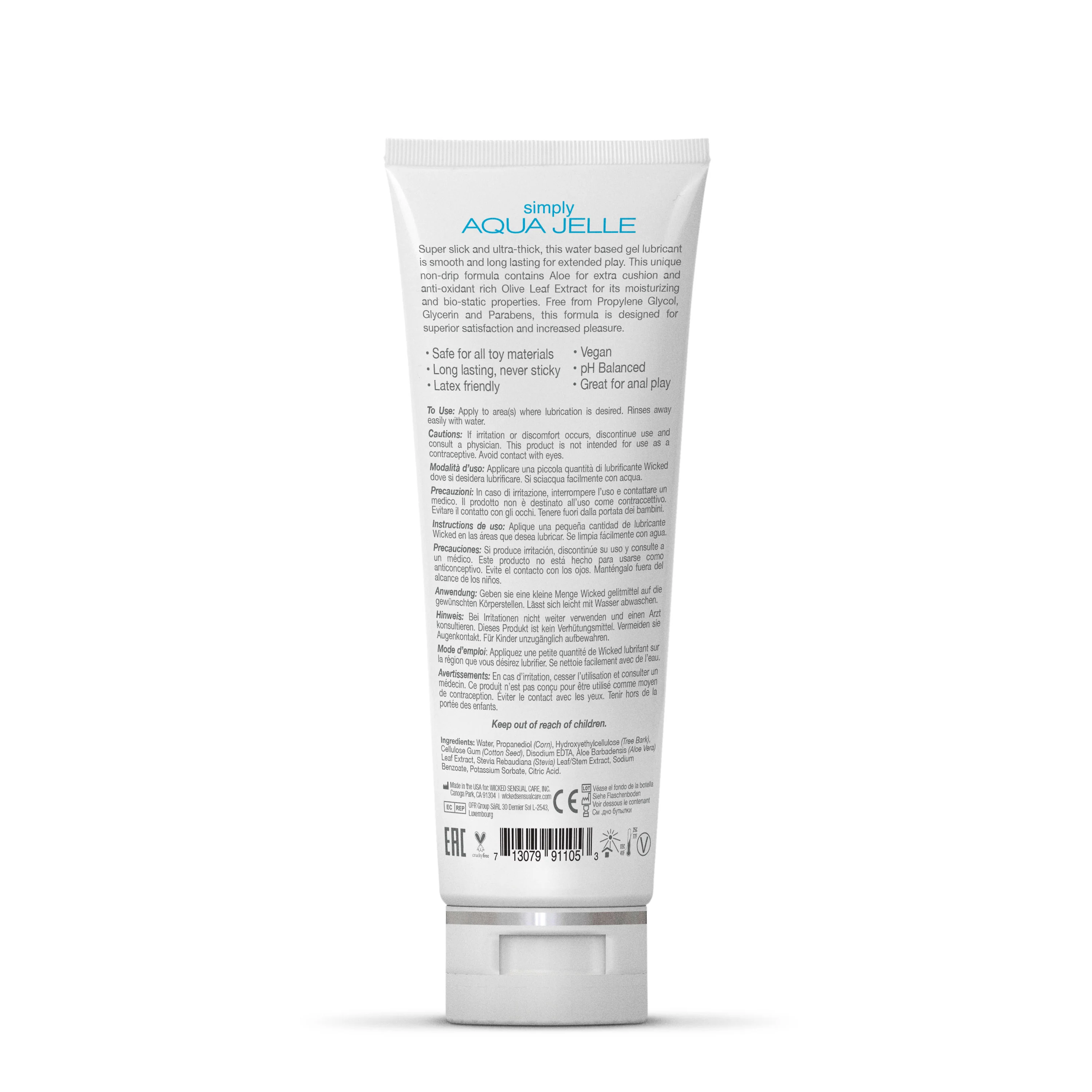 Wicked Simply Aqua Jelle Lube - 4 oz - Image 2