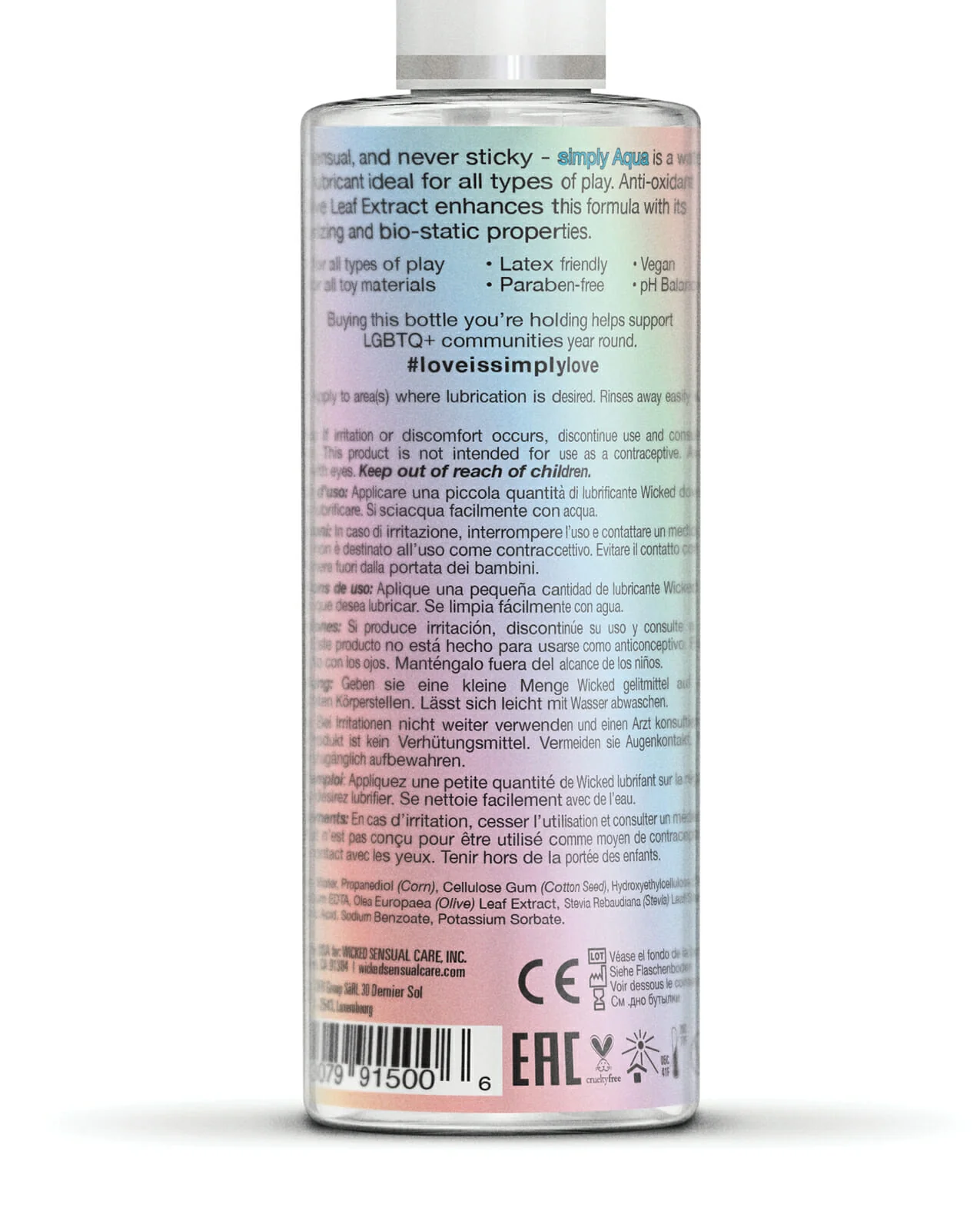 Wicked Simply Aqua Special Edition Lube - 4 oz - Image 2