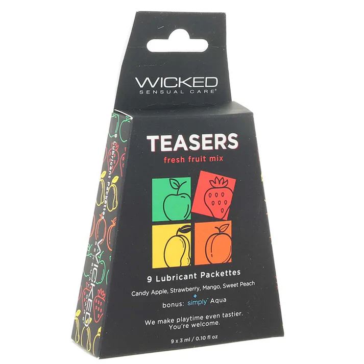 Wicked Teasers Fresh Fruit Flavors Lube Mix - 9 Assorted 3ml Foils - Image 4