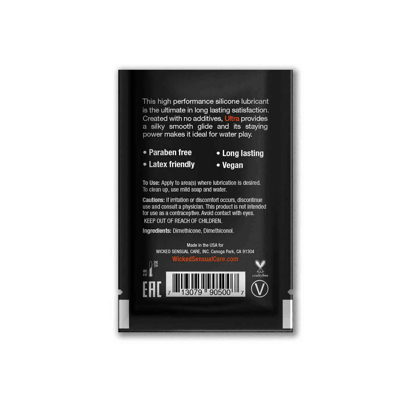 Wicked Ultra Silicone Lubricant Foil Pack - Image 2