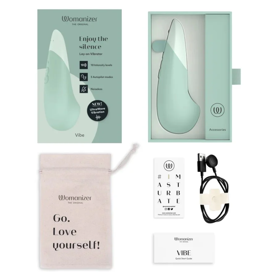 Womanizer Vibe Clitoral Lay-On Vibrator-Sage - Image 9
