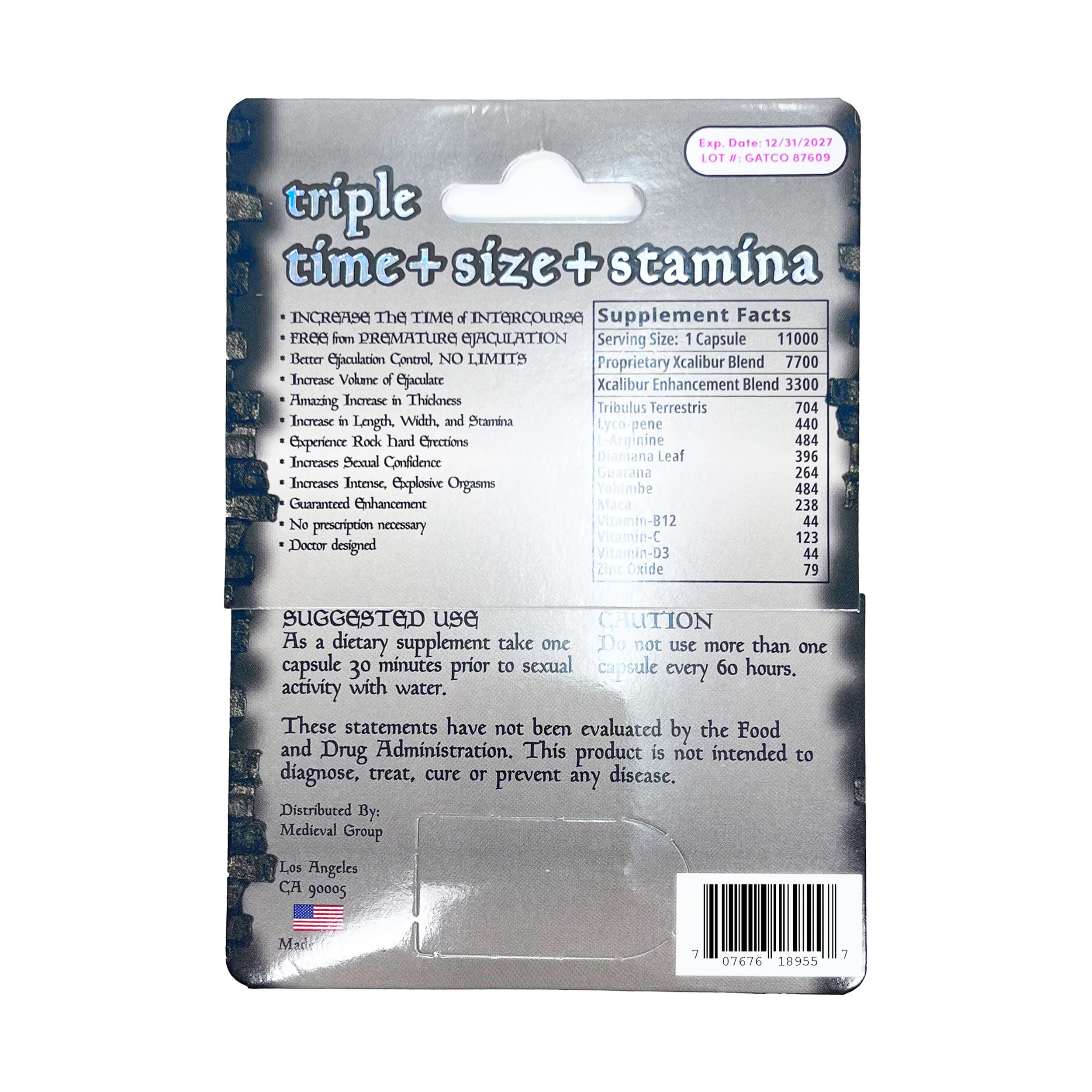 Xcalibur Platinum 11K Male Sexual Enhancement 2-Pack - Image 2