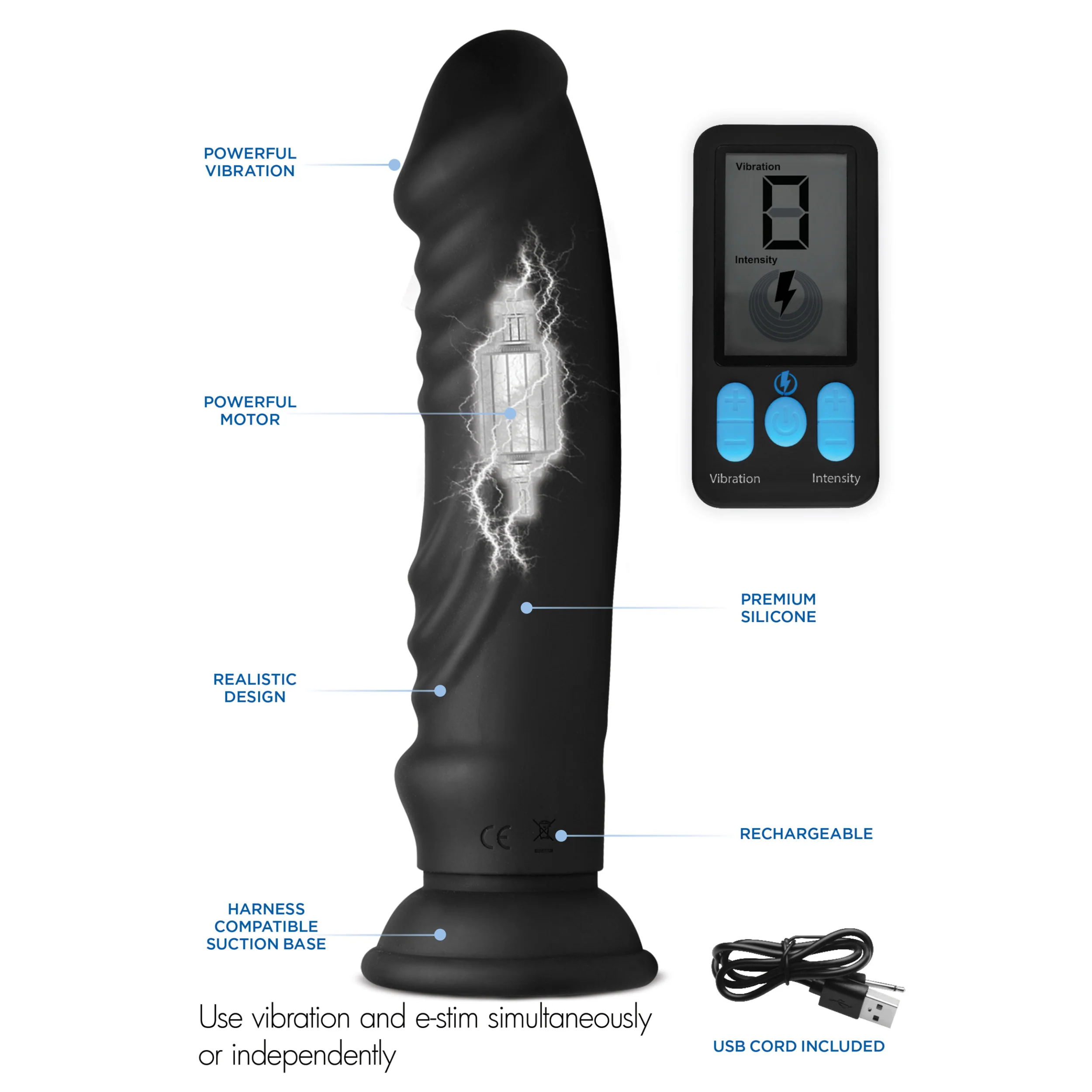 Zeus E-Stim Pro Vibrating Dildo - Image 4